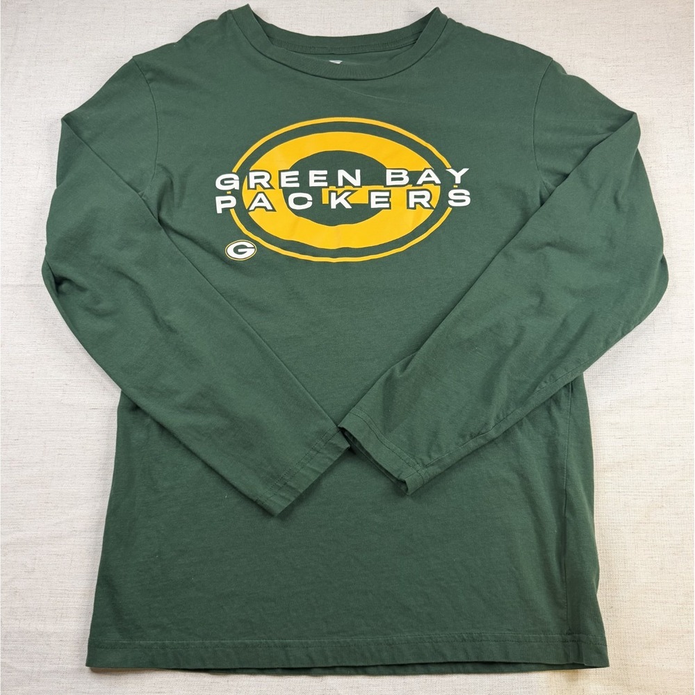 Mens Sz M Green Bay Packers NFL Fanatics Long Sleeve Cotton Shirt